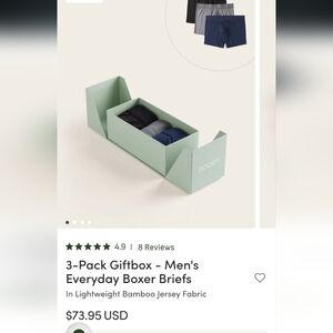 BOODY Bamboo Men's Underwear Set - Black, Gray, Blue Medium